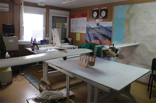 Uno de los drones derribados por las Fuerzas Armadas de Rusia